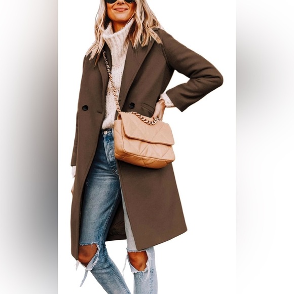 None Jackets & Blazers - 🆕Casual Notch Lapel Single-Breasted Peacoat Wool
 Coat